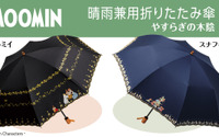 「ムーミン」リトルミイとスナフキンの晴雨兼用折りたたみ傘が登場！ ムーミン谷の木陰にいるような気分に 画像