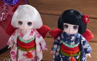 「鬼灯の冷徹」双子の座敷童・一子＆二子が“日本人形フィギュア”に♪ 伝統的な市松人形の技法を用い、200体限定製作 画像