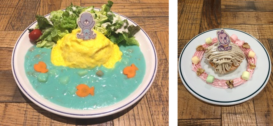 「ぼのぼの × TOWER RECORDS CAFE 第2弾 ～ぼのちゃんイースターカフェ～」メニュー第2弾(C)いがらしみきお / 竹書房・フジテレビ・エイケン