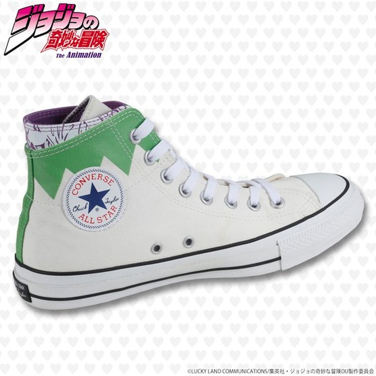 「【CONVERSE ALL STAR 100】ALL STAR 100 W HI / JO【ジョジョの奇妙な冒険　岸辺露伴モデル】」12,960円（税込）（C）荒木飛呂彦&LUCKY LAND COMMUNICATIONS/集英社・ジョジョの奇妙な冒険SC製作委員会