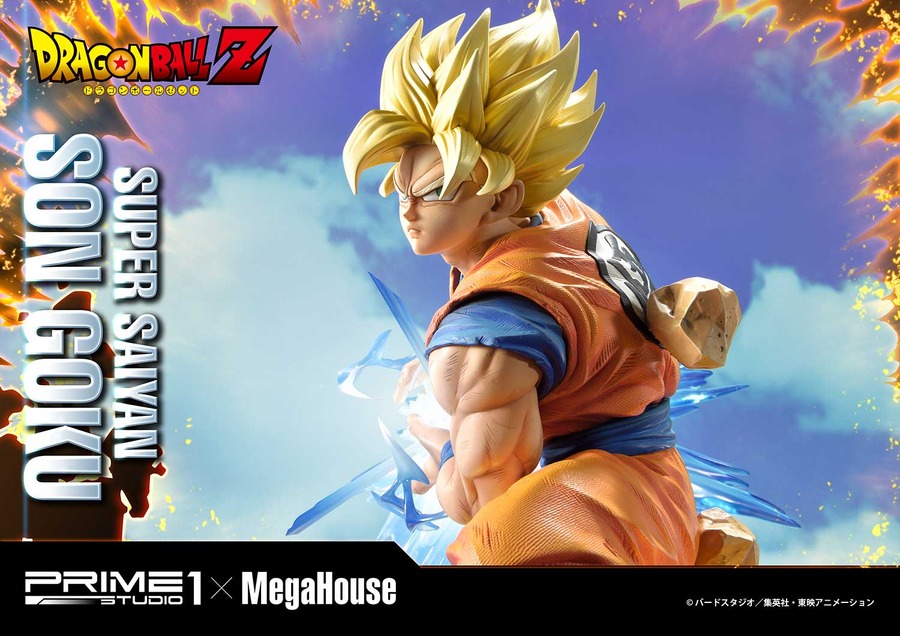 「メガプレミアムマスターライン ドラゴンボールZ 孫悟空（超サイヤ人）」通常版127,000円（税別）DX版155,000円（税別）（C）バードスタジオ／集英社・東映アニメーション（C）バードスタジオ／集英社・東映アニメーション