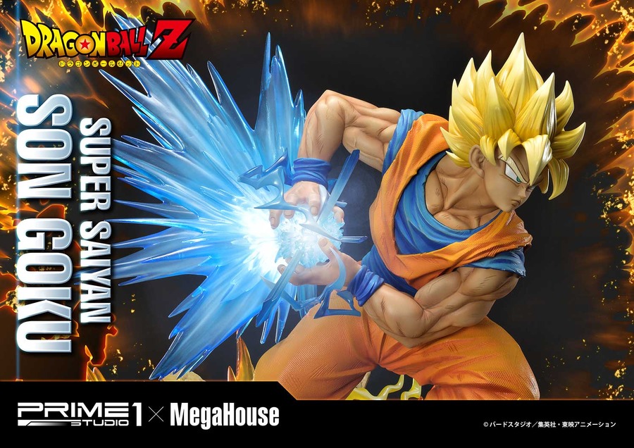 「メガプレミアムマスターライン ドラゴンボールZ 孫悟空（超サイヤ人）」通常版127,000円（税別）DX版155,000円（税別）（C）バードスタジオ／集英社・東映アニメーション（C）バードスタジオ／集英社・東映アニメーション