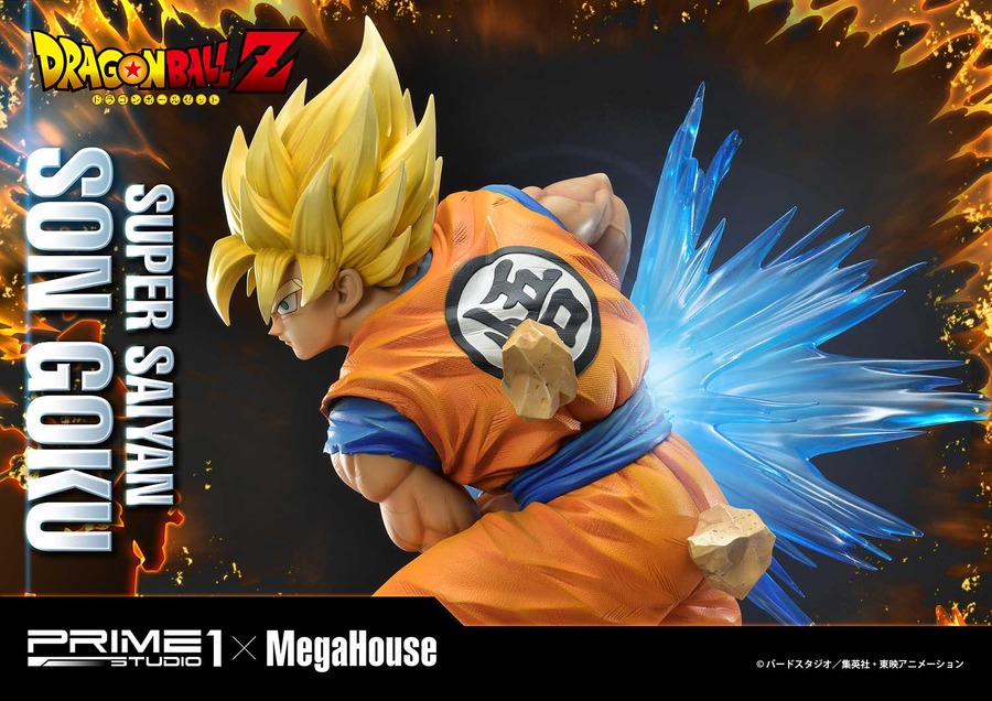 「メガプレミアムマスターライン ドラゴンボールZ 孫悟空（超サイヤ人）」通常版127,000円（税別）DX版155,000円（税別）（C）バードスタジオ／集英社・東映アニメーション（C）バードスタジオ／集英社・東映アニメーション