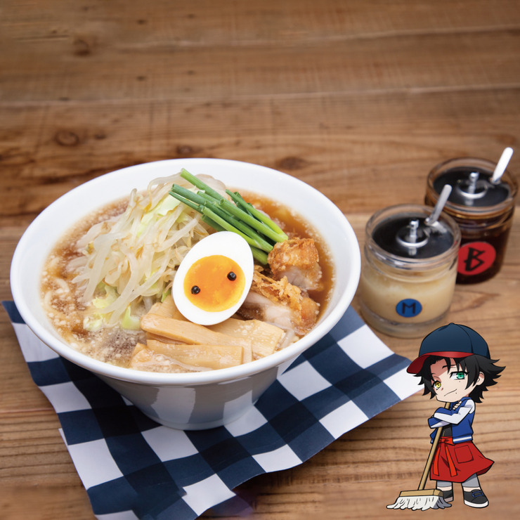 「『ヒプノシスマイク-Division Rap Battle-』Rhyme Anima CAFE&DINER by PARCO」MC.M.Bの豚骨醤油ラーメン（C）『ヒプノシスマイク-Division Rap Battle-』Rhyme Anima製作委員会