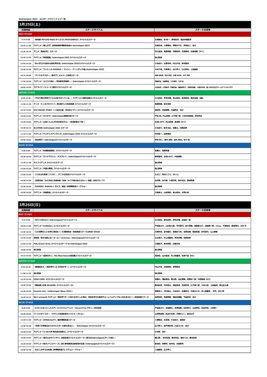 「AnimeJapan 2023」AJステージラインナップ一覧