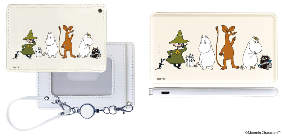 リール付きパスケース　価格：2,090円（税込）／モバイルバッテリー　価格：5,060円（税込）（C）Moomin Characters