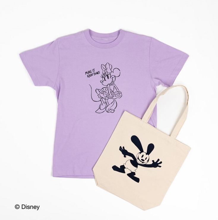 Disney100 THE MARKET×三越伊勢丹「Tシャツ/ミニー」「オズワルド/フロッキートートバッグ」（C）Disney