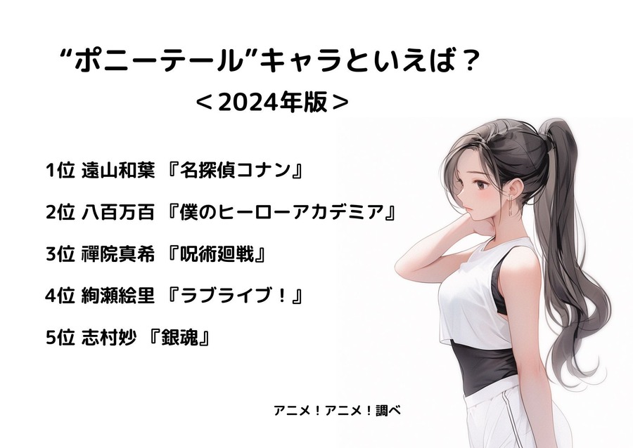 [“ポニーテール”キャラといえば？ 2024年版]ランキング1位～5位