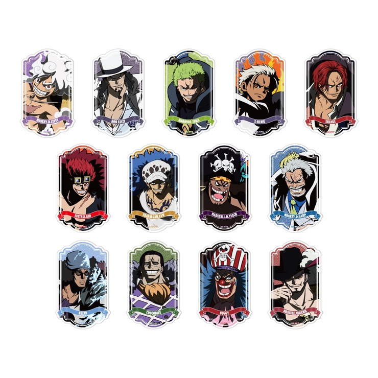 「ONE PIECE 麦わらストア in バンダイナムコ Cross Store」C賞：ダイカットステッカー(全26種)　※ランダム配付（C）尾田栄一郎／集英社 （C）尾田栄一郎／集英社・フジテレビ・東映アニメーション