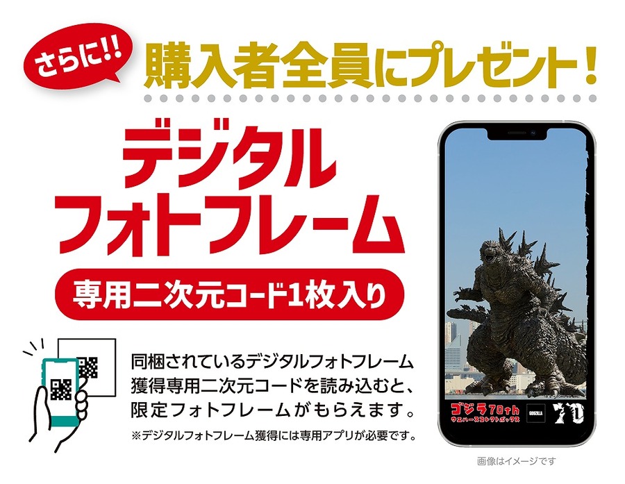 「ゴジラ70th ウエハースコレクトボックス」単品 290円（税込）／1BOX 5,800円（税込）TM & （C） TOHO CO., LTD.