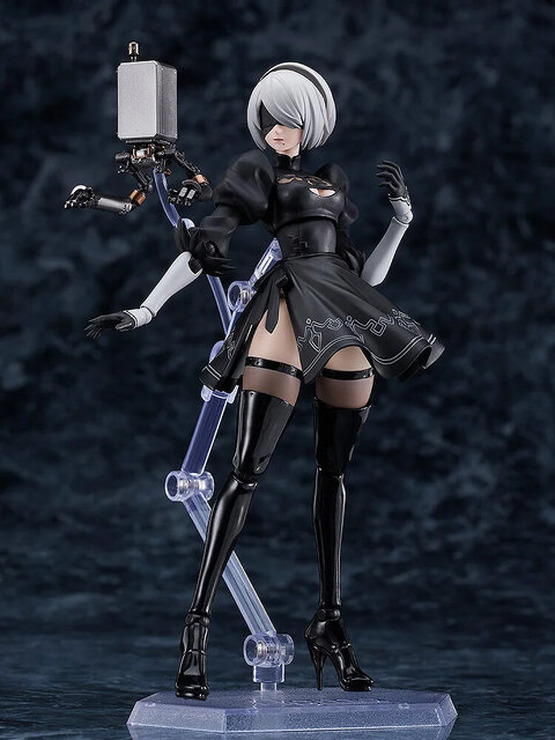 この太もも動かせるぞ！「NieR:Automata Ver1.1a」より「2B」がfigma化―ディスプレイを盛り上げる「ポッド０４２」「白の契約」なども付属