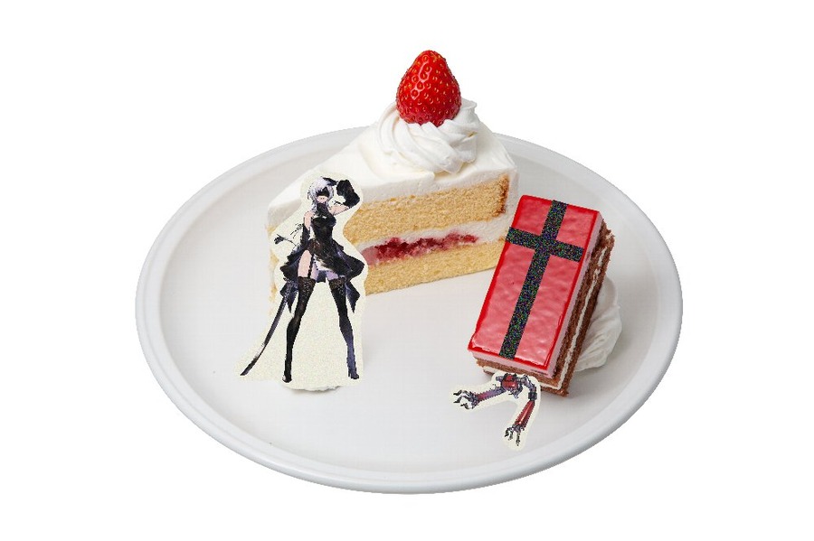 「NieR」シリーズ SQAURE ENIX CAFE コラボ「何でもない日を祝ういちごのショートケーキ」（C）SQUARE ENIX