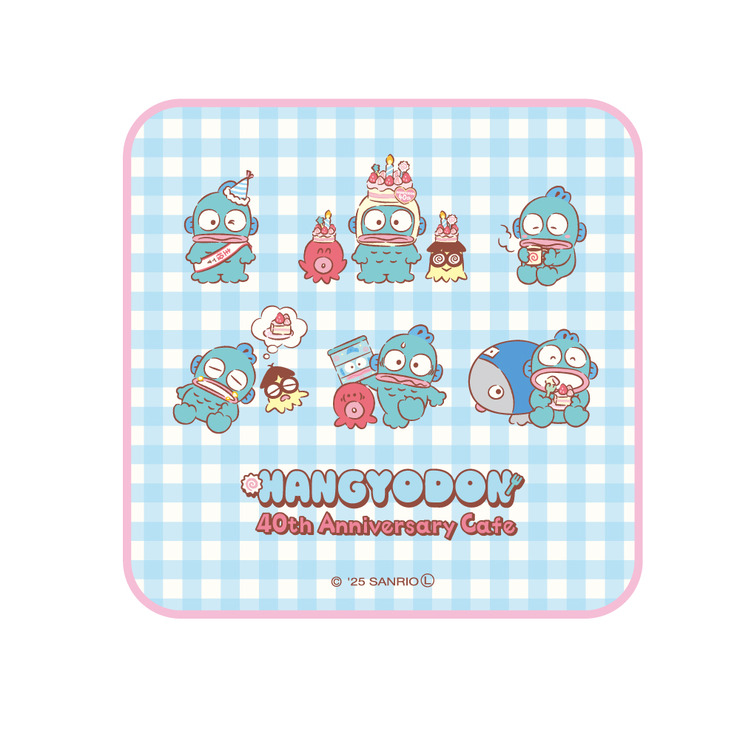 「HANGYODON CAFE ～40th Anniversary～」ミニタオル（C）2025 SANRIO CO., LTD. APPROVAL NO. L656171