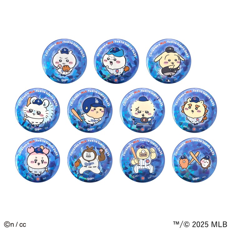 「ちいかわ×MLB TOKYO SERIES 2025 ホログラムカンバッジ」C）n/cc TM/（C）2025 MLB