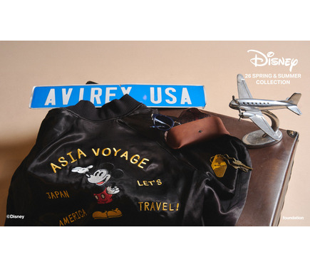 ディズニー/コラボ/AVIREX/スタジャン/切替/レザー/ミッキー/L Disney Collection》A-2 FLIGHT JACKET MICKEY | アヴィレックス