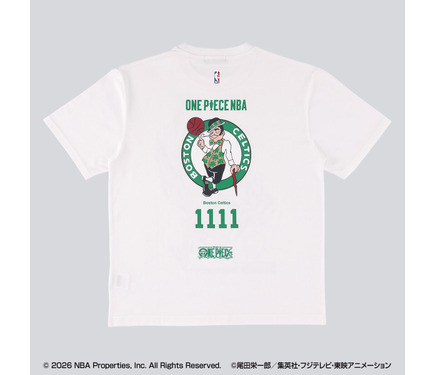 ONE PIECE NBA コラボ Tシャツ サイズL ホワイト ゾロやエースが華麗にダンク！ 「ワンピース」×NBAコラボのTシャツの