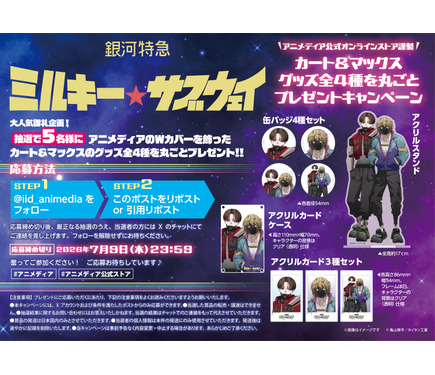 銀河特急 ミルキー☆サブウェイ」カート＆マックスのグッズ全4種が