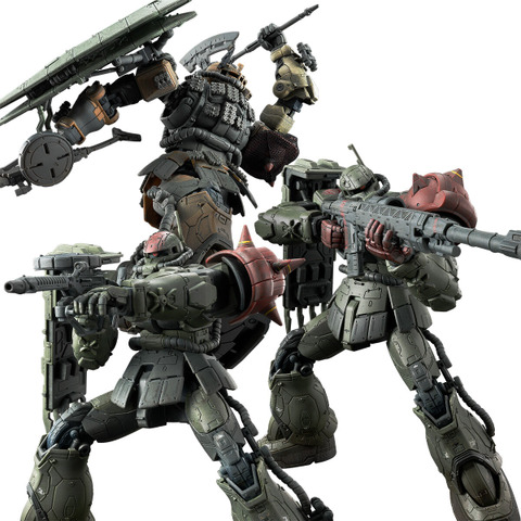 「ガンダム 復讐のレクイエム」ソラリ機“無識別型ザクII”を作れるパーツもセット！ チャブス＆ケイルの“ザクII F型”がガンプラHGに 画像