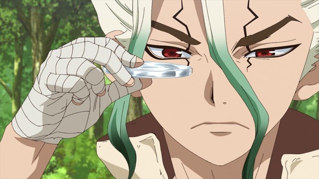 Dr Stone 村の職人カセキ登場 目が悪いスイカのため 千空は メガネ を作ると約束する 第11話先行カット アニメ アニメ