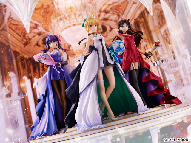 Fate Stay Night セイバー 遠坂凛 間桐桜が気品溢れるドレス姿でフィギュア化 アニメ アニメ