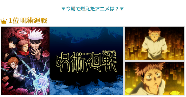 呪術廻戦 魔王城 ハイキュー ごちうさ 年秋アニメで一番 なのは ランキング発表 アニメ アニメ