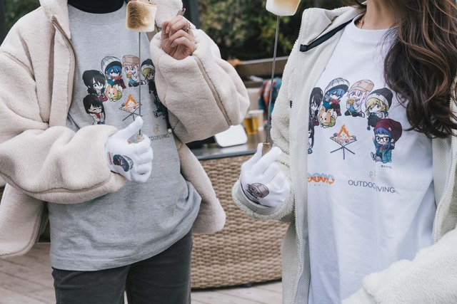 「OUTDOOR LIVING×ゆるキャン△」Tシャツ（C）あｆろ・芳文社／野外活動委員会