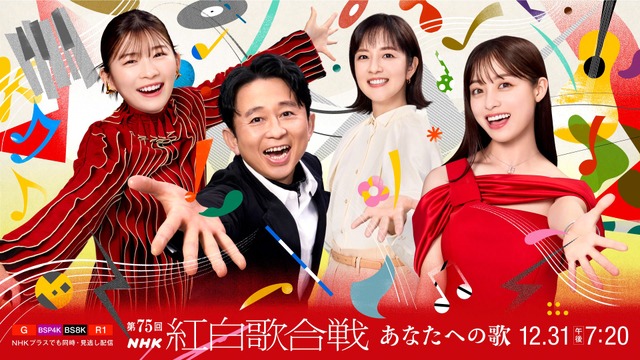 「第75回ＮＨＫ紅白歌合戦　あなたへの歌」キービジュアル