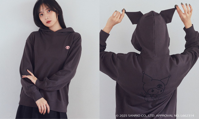 マイメロディ＆クロミ/earth 耳付きフーディー