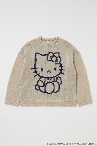HELLO KITTY×MOUSSY「HELLO KITTY CHUNKY SWEATER　IVORY」（C）25 SANRIO CO., LTD. APPR. NO. L662956