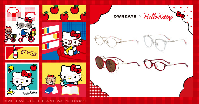 OWNDAYS × Hello Kitty 上段左：SR1009G-5A C1、上段右：SR2007X-5A C1、下段左：SR1010X-5A C1、下段右：SR2008X-5A C1