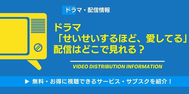 ドラマ「せいせいするほど、愛してる」 配信情報