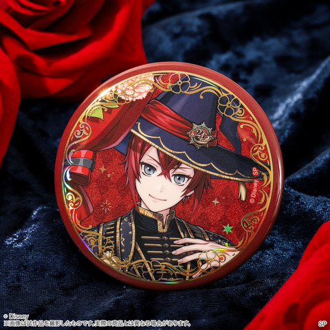 『ディズニー ツイステッドワンダーランド』オーロラ箔押し缶バッジ＆メタルカードセット ブルームバースデーver.／リドル・ローズハート