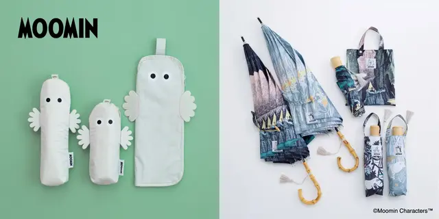 『ムーミン』晴雨兼用傘、吸水傘ケース