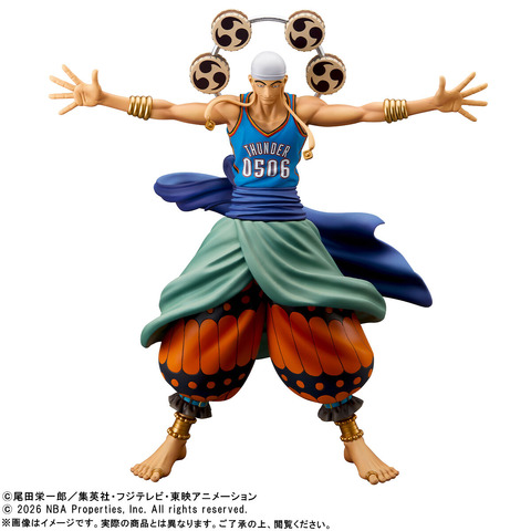 「ワンピース」ギア5ルフィがシュート！エネルはディフェンス!?「NBA」コラボフィギュア第1弾が登場