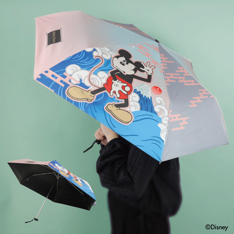 「Mickey meets JAPANシリーズ」晴雨兼用折りたたみ傘