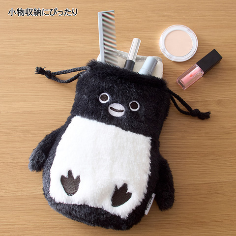ぬいぐるみみたいな巾着ポーチ「Suicaのペンギン」