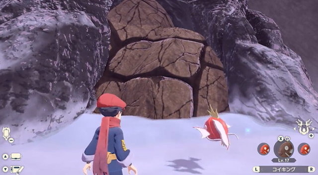 ポケモンレジェンズ アルセウス 岩を砕くのは はねる しか使えないコイキング 行く手を阻む 岩石 の壊し方 アニメ アニメ