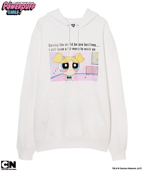 「THE POWERPUFF GIRLS STORY SWEAT PARKA」12,800円（税抜）TM&(c)Cartoon Network.(s17)