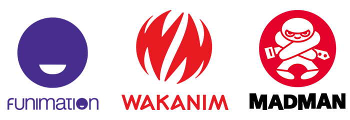 米国拠点のFunimation、フランス拠点のWakanim、オーストラリア拠点のMadman Anime Group