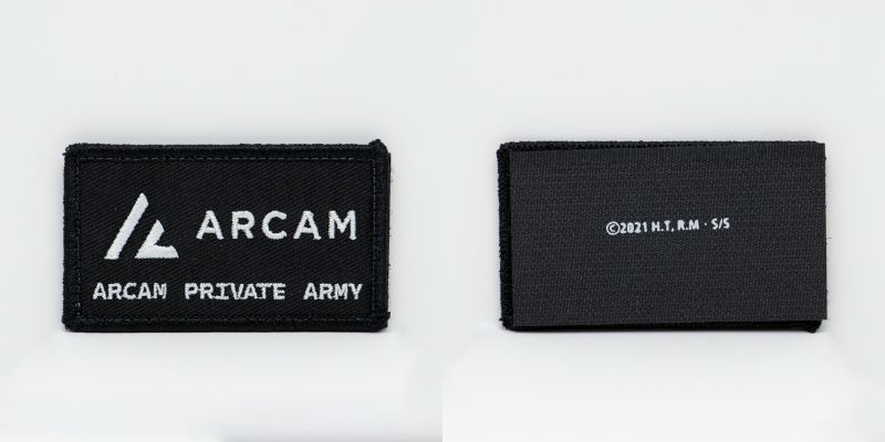「ARCAM ワッペン（着脱式）2枚セット」価格：1,650円（税込）（C）2021 たかしげ宙、皆川亮二・小学館／スプリガン Project