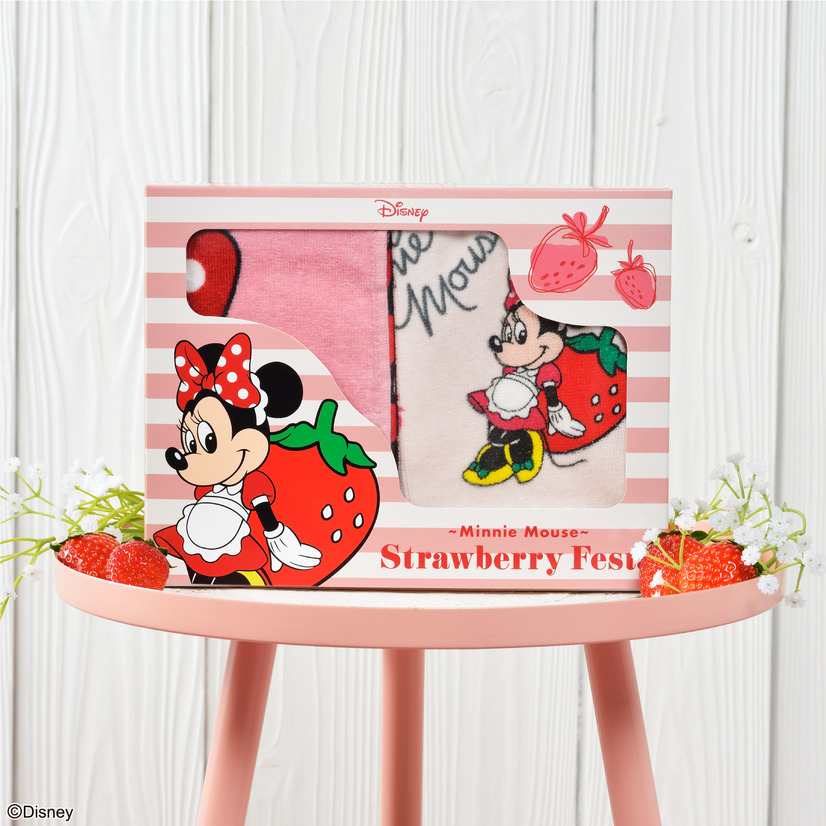 「Disney キャンペーン in namco シリーズ1 ~Minnie Mouse~ Strawberry Festa」ミニーマウス　Strawberry Festa　プレミアムタオルギフトセット（C）Disney（C）Bandai Namco Amusement Inc.