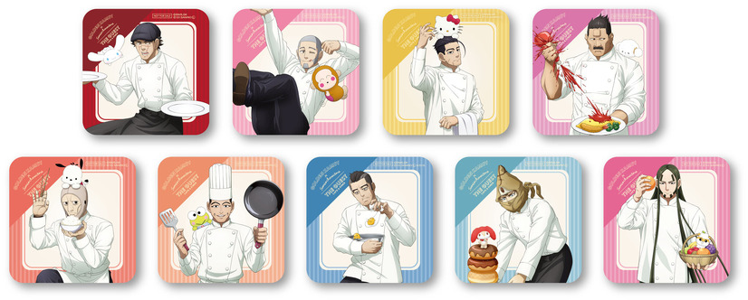 「GOLDEN KAMUY × Sanrio characters ×THE GUEST cafe&diner」カフェオリジナルコースター（C）SN/S,GK （C）'23 SANRIO（L） S/D･G