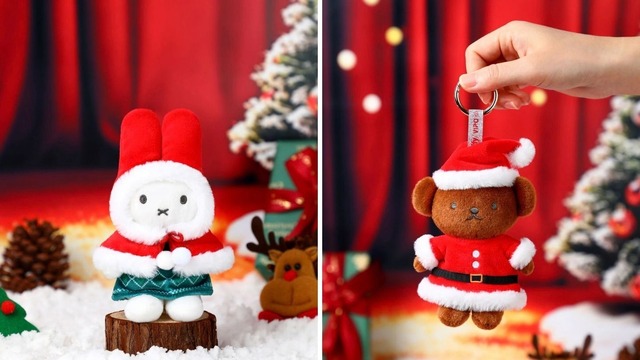 ミッフィーたちと一足早くクリスマス♪リースやツリーなど冬のモチーフを取り入れたぬいぐるみキーホルダーが可愛すぎる♪