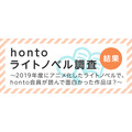 honto「2019年度にアニメ化されたライトノベル人気投票」