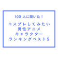 「コスプレしてみたい男性アニメキャラクター」について、エンタメ情報Webマガジン「TVマガ」が100人にアンケートを実施