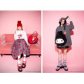 左)DON'T CRY ロンTee 9,900円、マイメロディ キャップ 6,820円、マイメロディ ソックス 3,300円　右)バニーイヤーコート 54,450円、マイメロディ ショルダー バッグ 17,600円（全て税込）