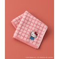 刺繍チェックタオルハンカチ（ハローキティ）