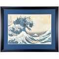 ゴジラ浮世絵 ジークレー版画「富嶽三十六景 神奈川沖浪裏」