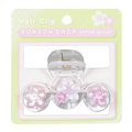 和柄　ボンボンドロップヘアクリップ（3列）　桜