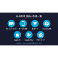 U-NEXTの支払い方法一覧